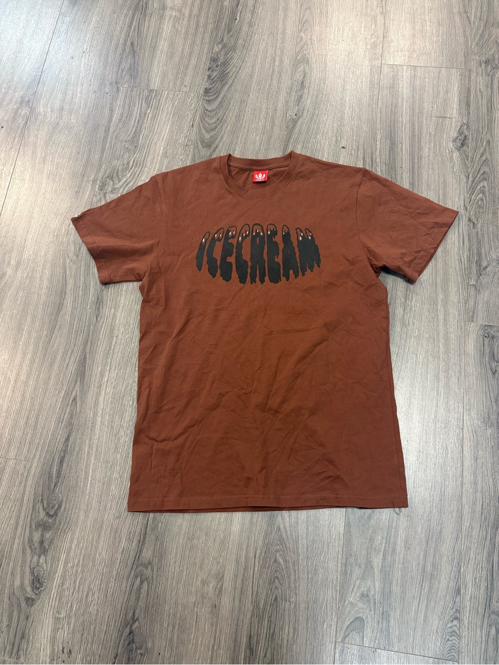 Icecream Men's Chocolate Brown Graphic Tee with Black Logo